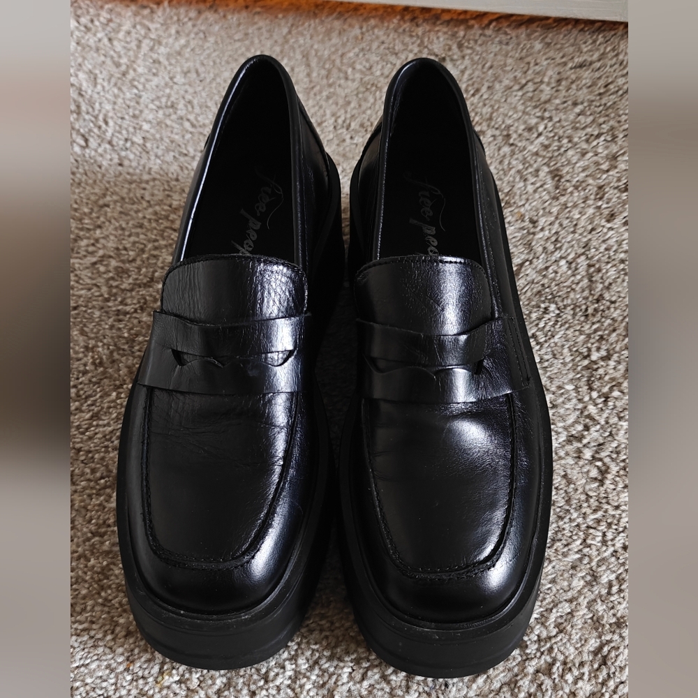 Free People Nico platform Loafers, black, size EU38